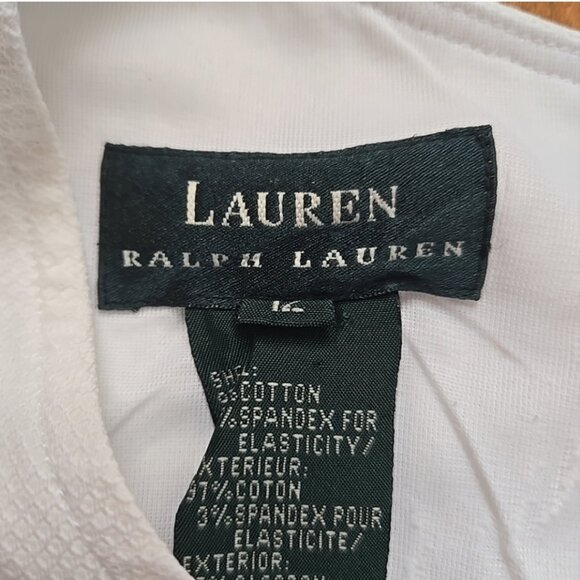 Ralph Lauren white sleeveless knee length dress size 14 - Picture 7 of 10